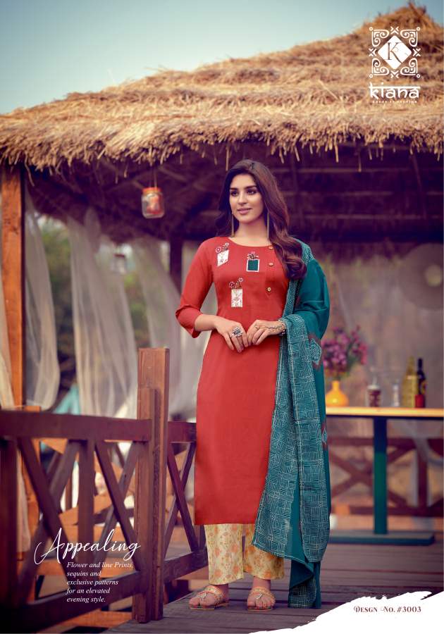 Kiana Kashida Pure Cotton Festive Wear Heavy Work Ready Made Suit Collection